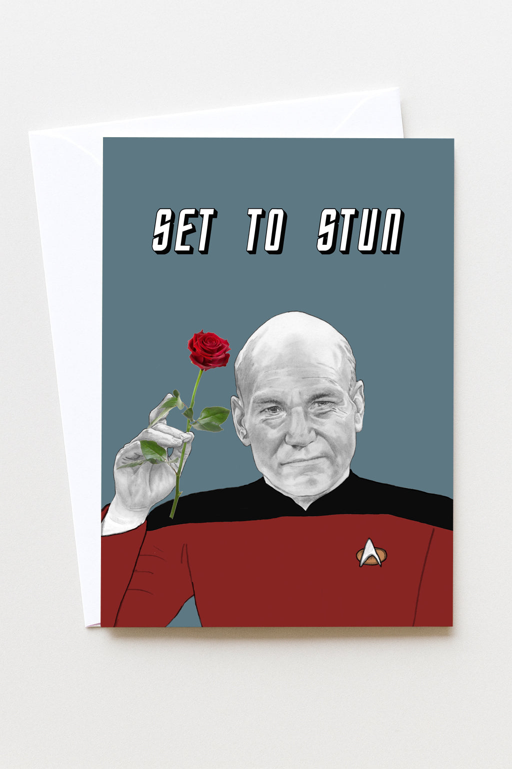 Captain Jean-Luc Picard//Patrick Stewart Star Trek A6 Love Card